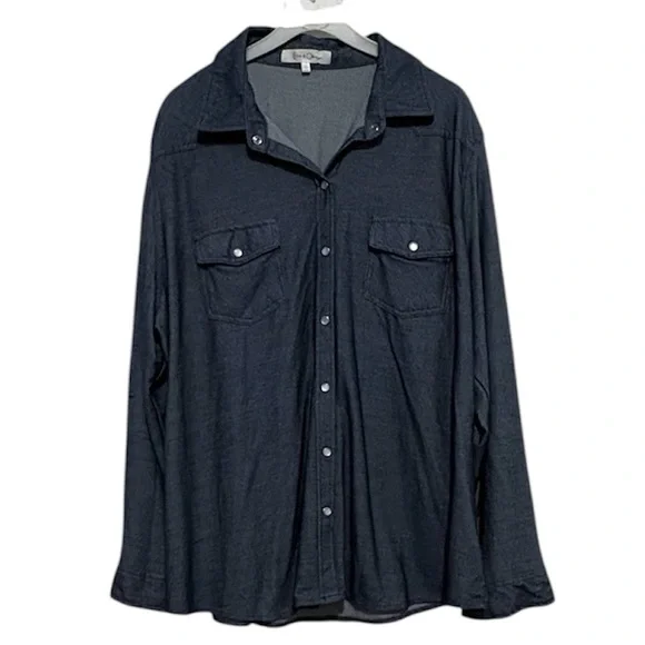 Eden & Olivia Soft Denim Style Button Down - Picture 1 of 5